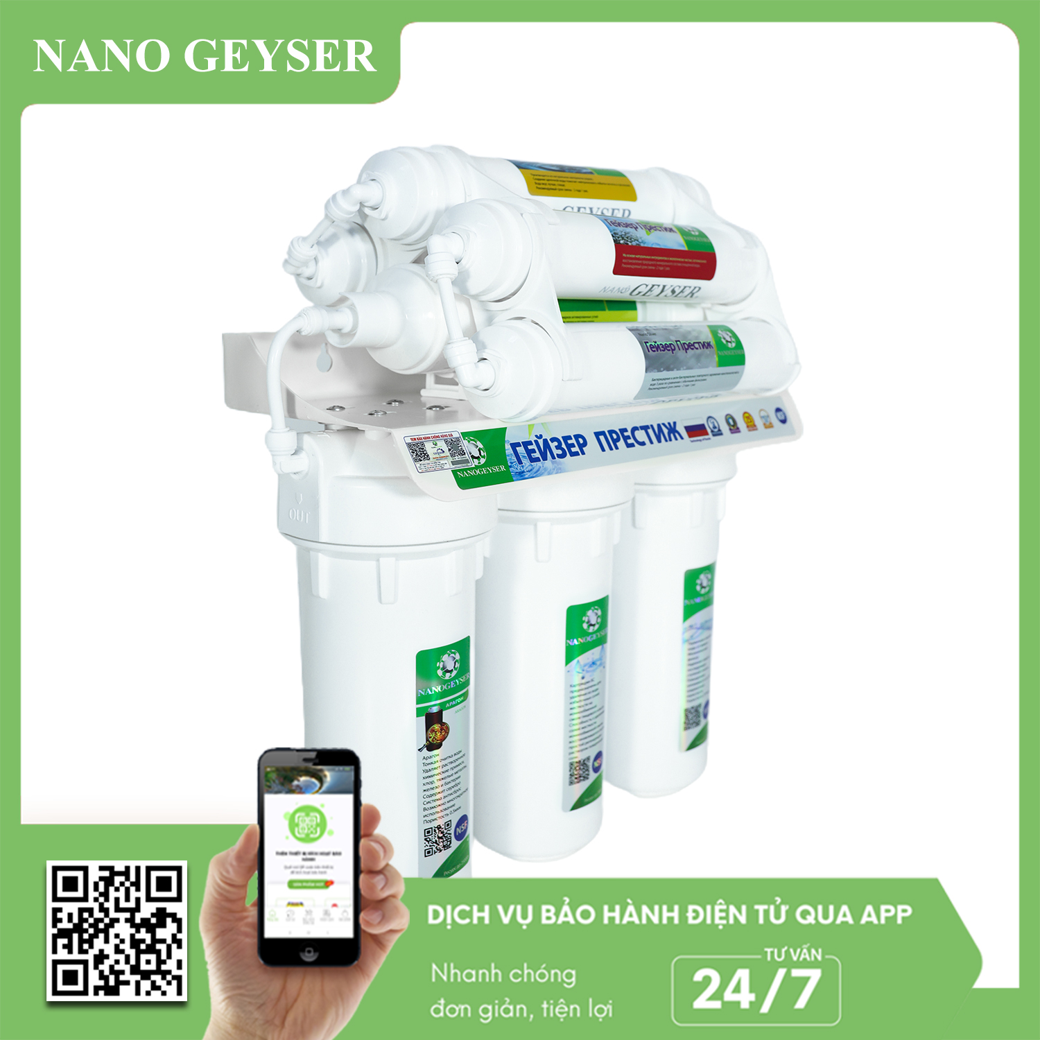 Máy lọc nước Nano Geyser Eco 8 Plus - 8 cấp