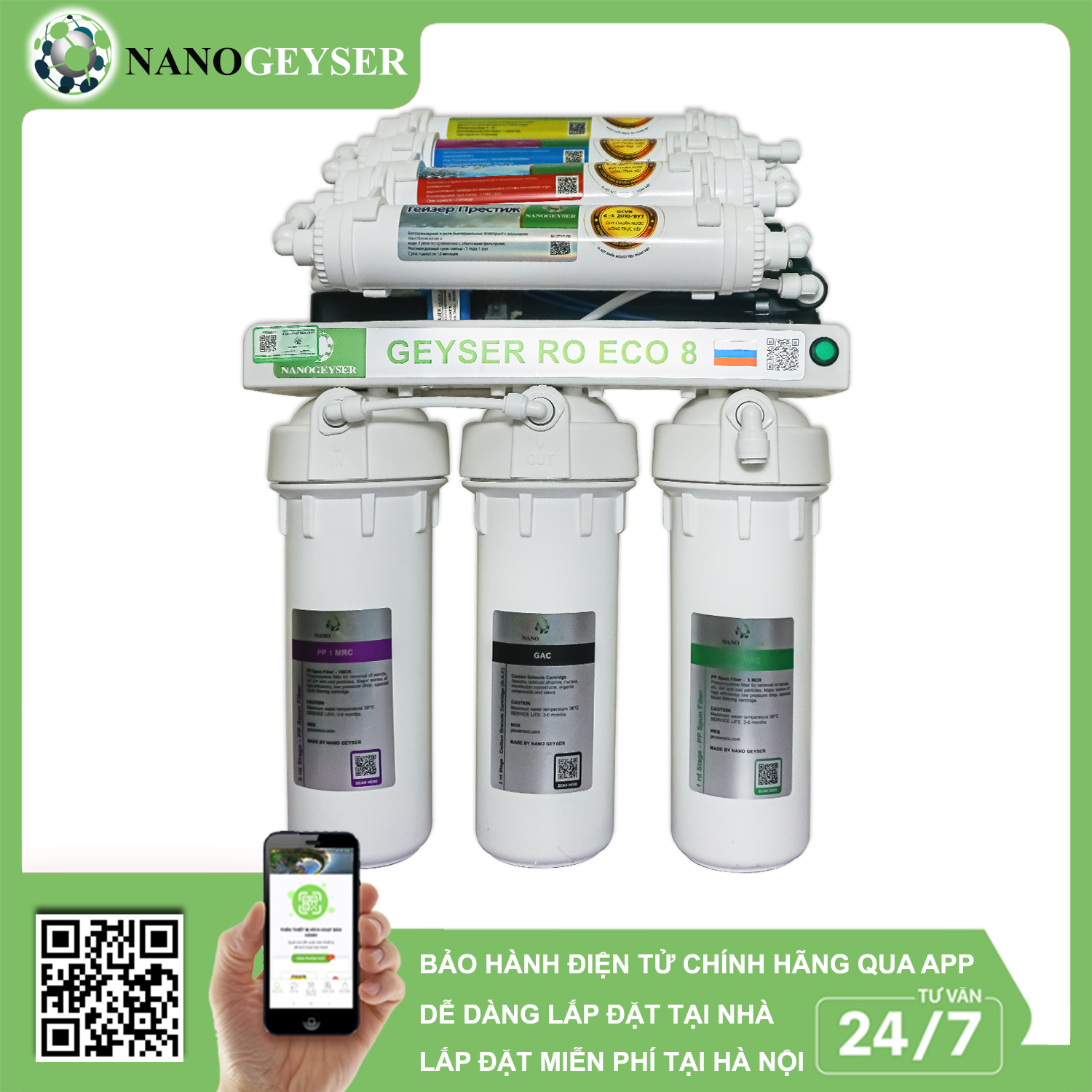 Máy lọc nước Nano Geyser Ro Eco 6 cấp